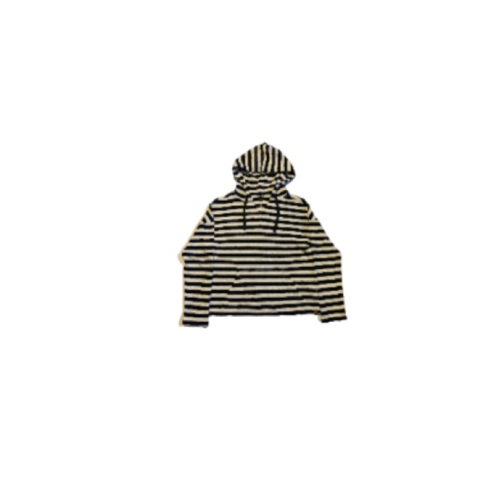 Roots Canada Blue and White Striped Hoodie - Women’s Size Medium